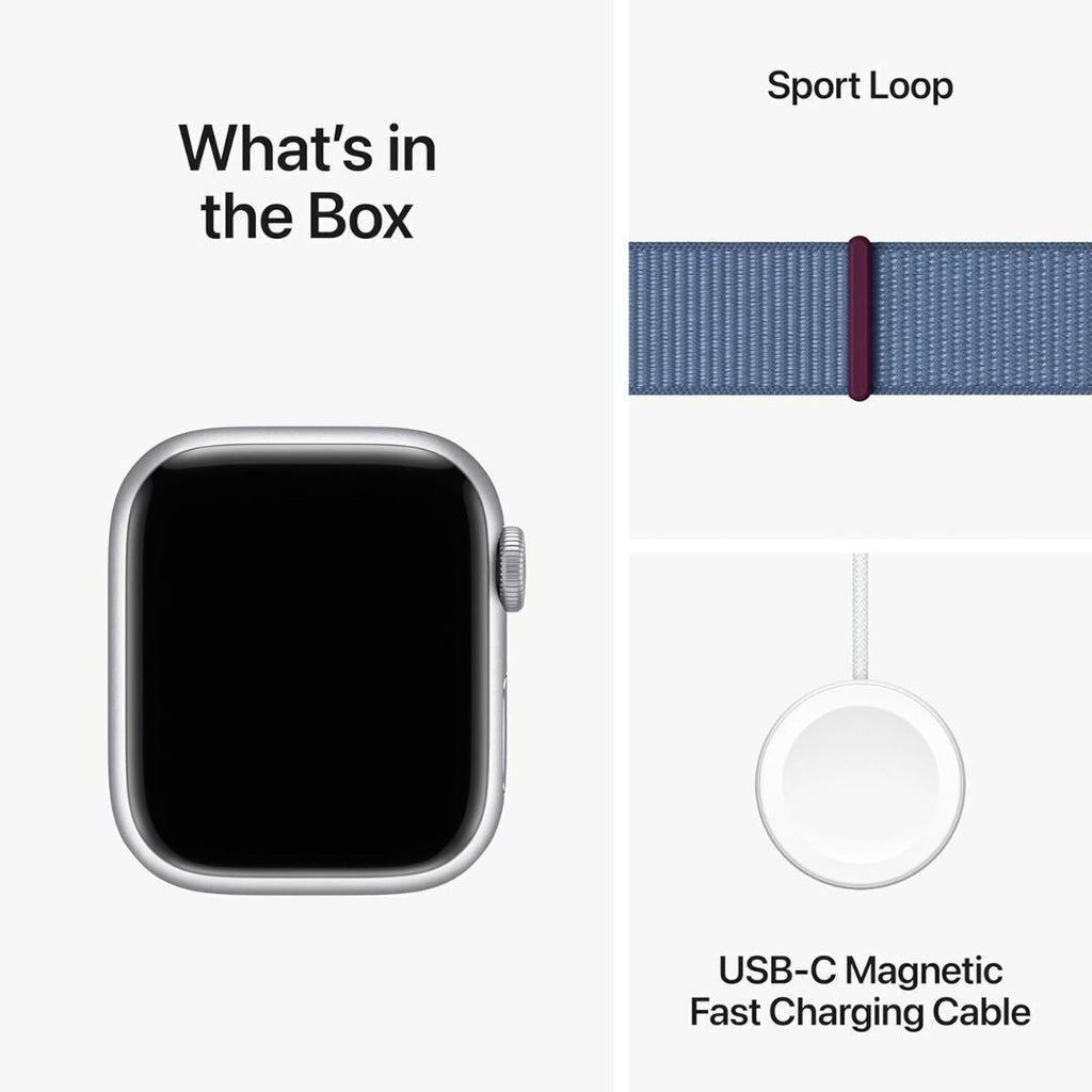 Apple Watch Series 9 (GPS) 41mm Silver Aluminum Case with Winter Blue Sport Loop (Used)