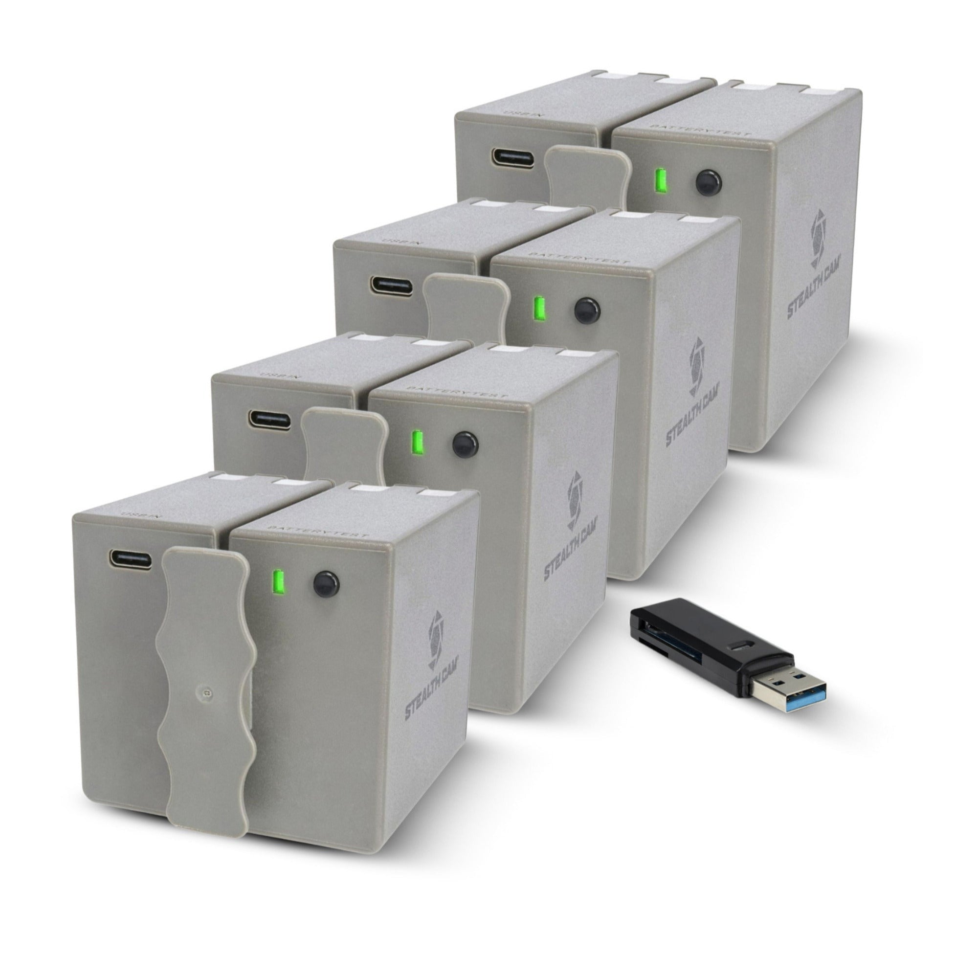 Stealth Cam 360 Cam Max Cartridge Lithium Battery 4-Pack with Card Reader Bundle