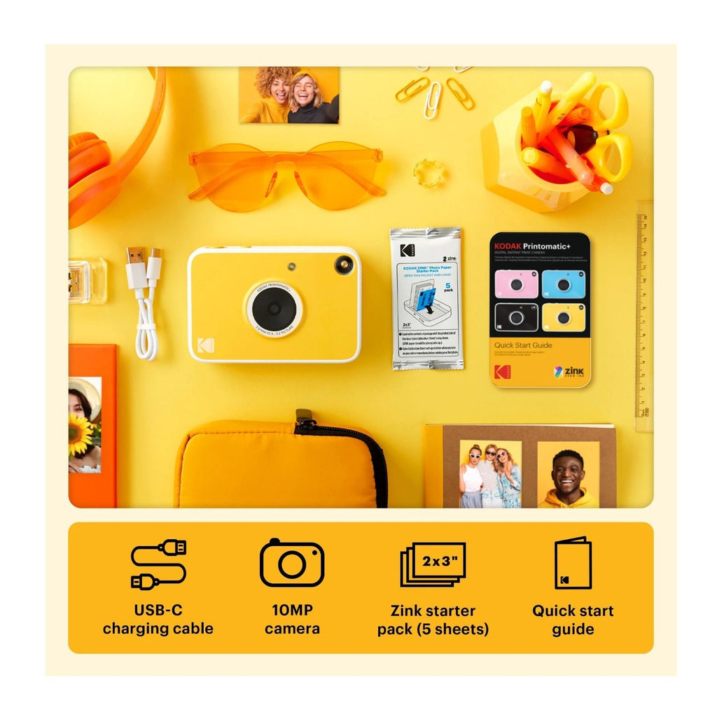 Kodak PRINTOMATIC+ 10MP Instant Digital Camera (Yellow)
