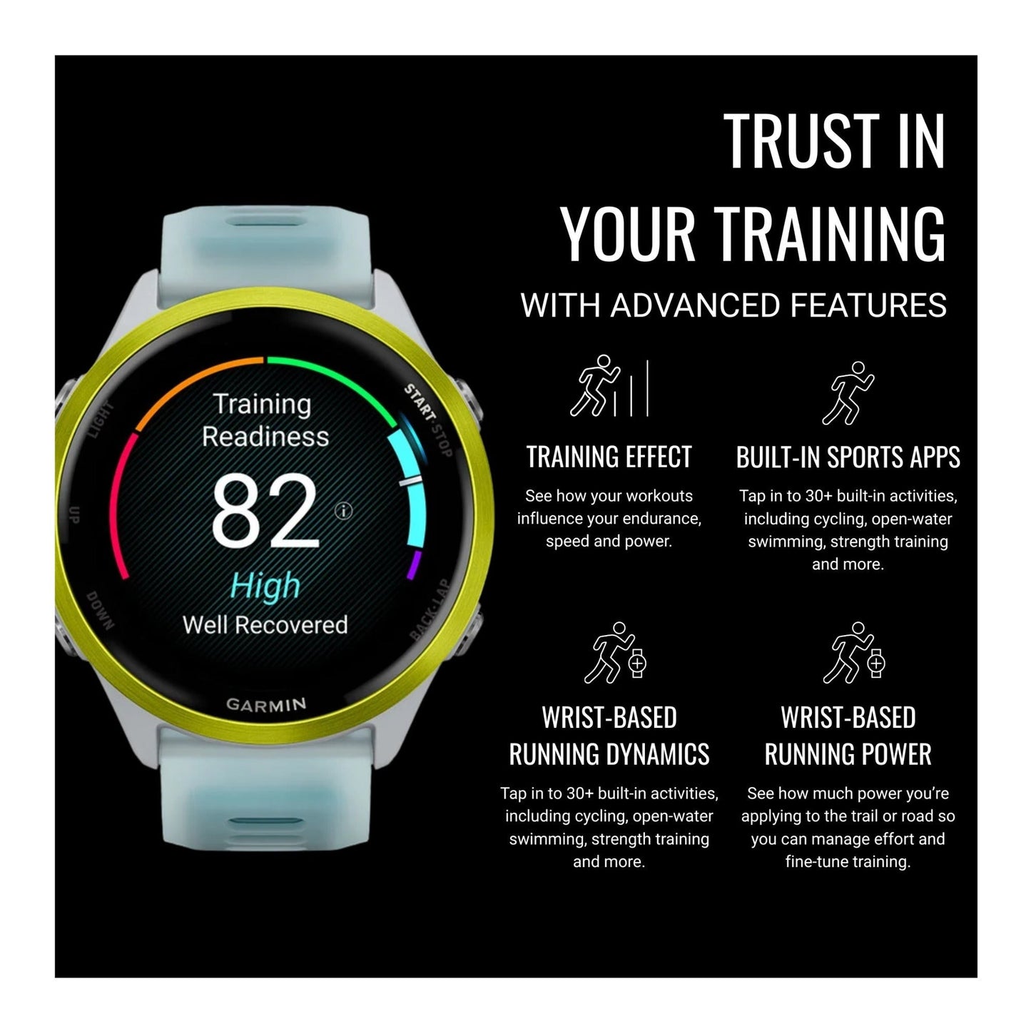 Garmin Forerunner 570 47mm Smartwatch (Amp Yellow/Whitestone Turquoise) and Accessories Bundle