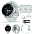 Garmin Forerunner 570 42mm (Cloud Blue/Whitestone) GPS Smartwatch with Earbuds