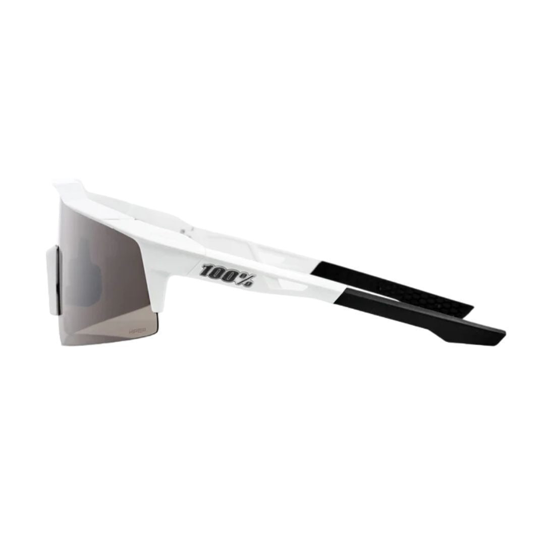 100% Speedcraft SL Sunglasses Matte White HiPER Silver Lens