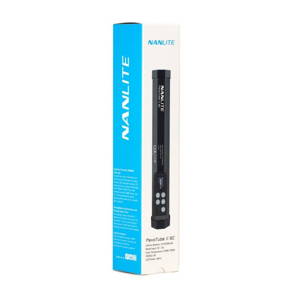 Nanlite PavoTube II 6C 10in 6w RGBWW LED Tube with Internal Battery