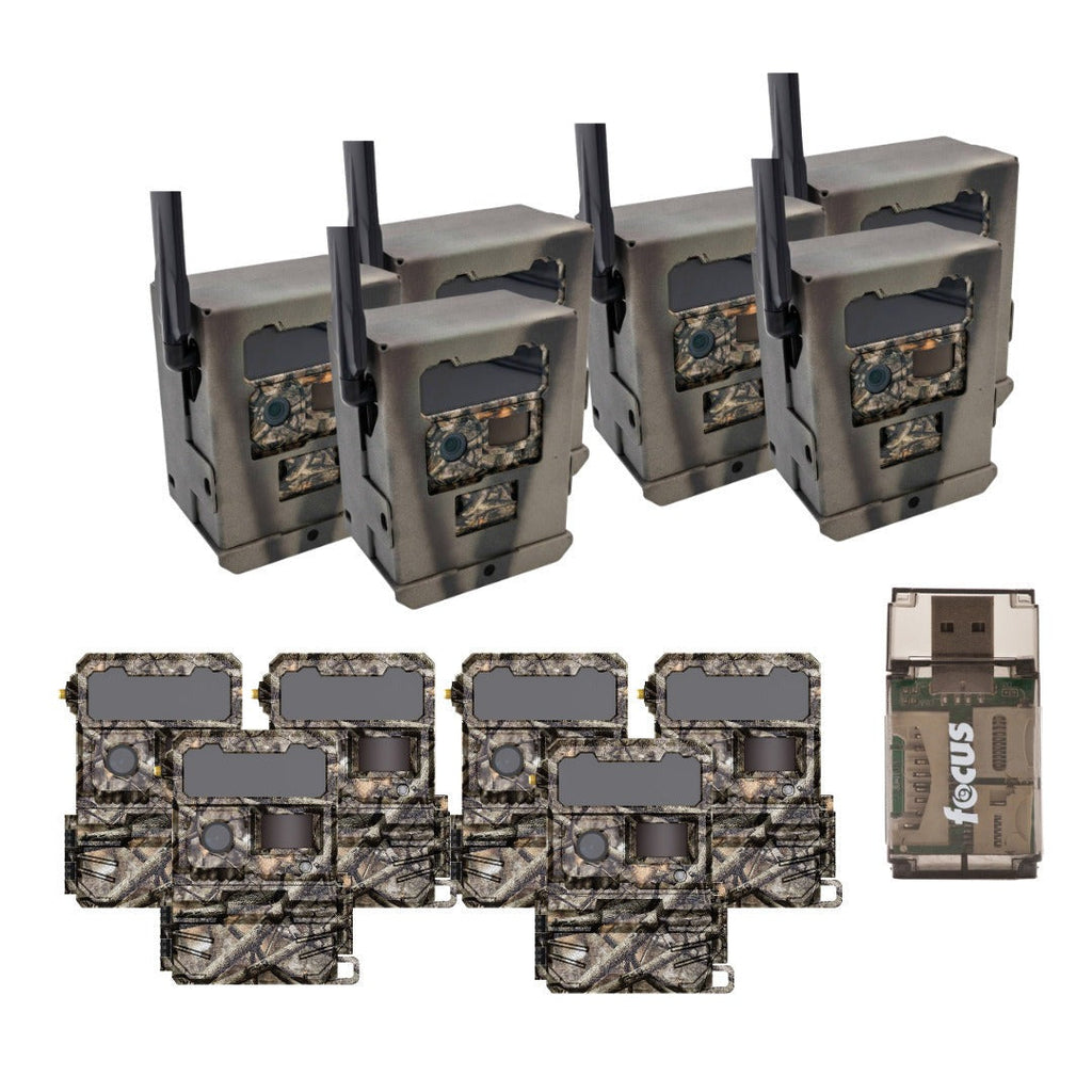 Yellowstone Y2 Cellular Trail Camera (6 Pack) with Security Box and Card Reader