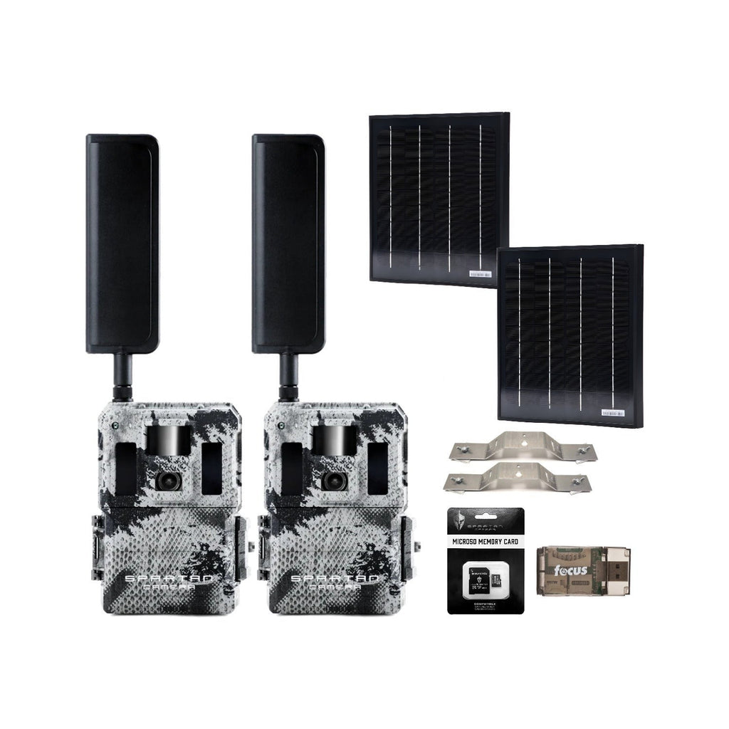 Spartan GoLive2 4G/LTE Trail Camera 2-Pack Bundle with Solar Panel & Accessories