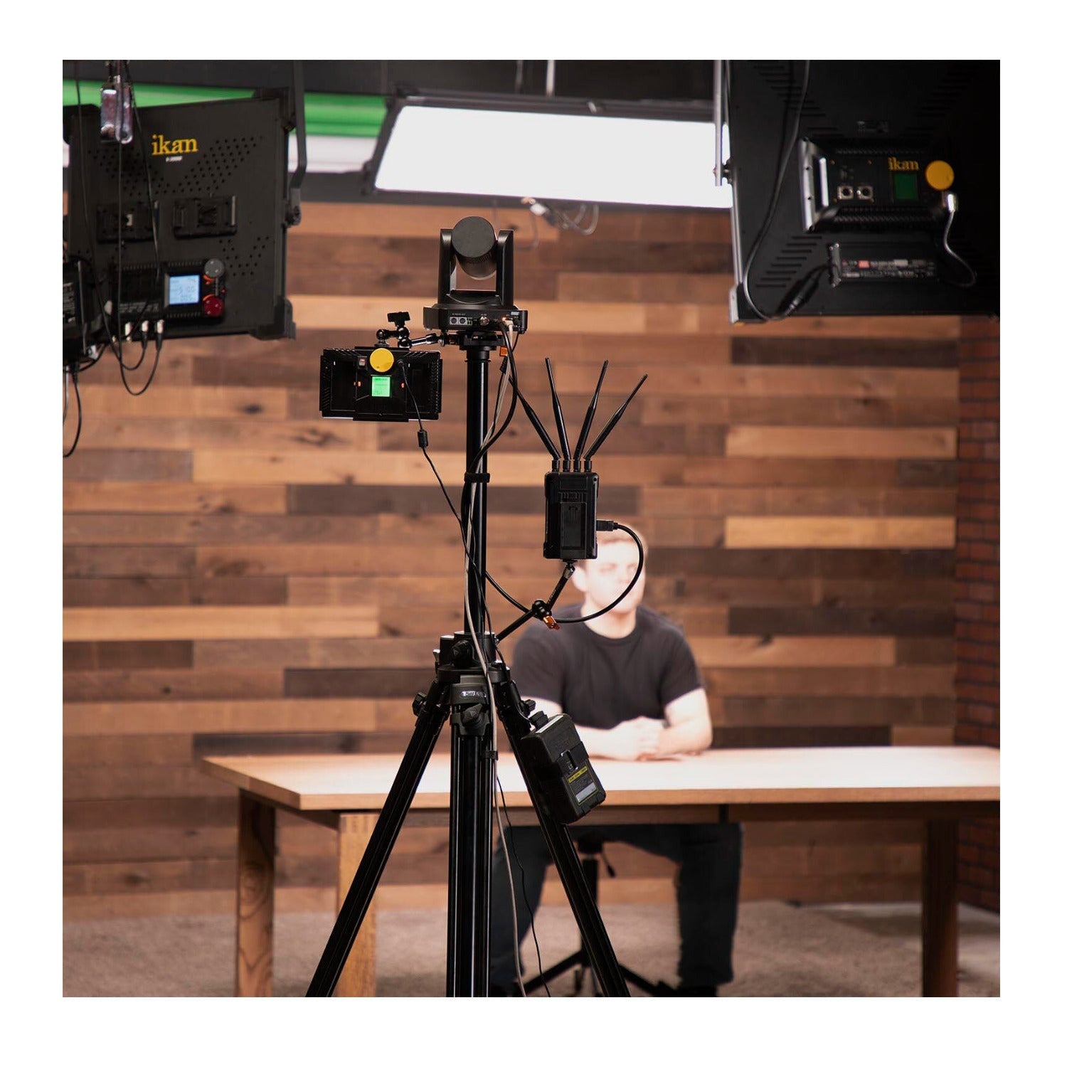 E-Image GA230-PTZ Aluminum Tripod with Rising Center Column Kit with Dolly