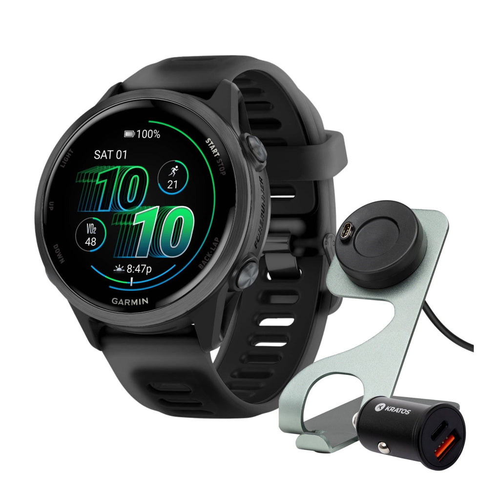 Garmin Forerunner 570 42mm GPS Running Smartwatch (Slate Gray/Black Band) Bundle