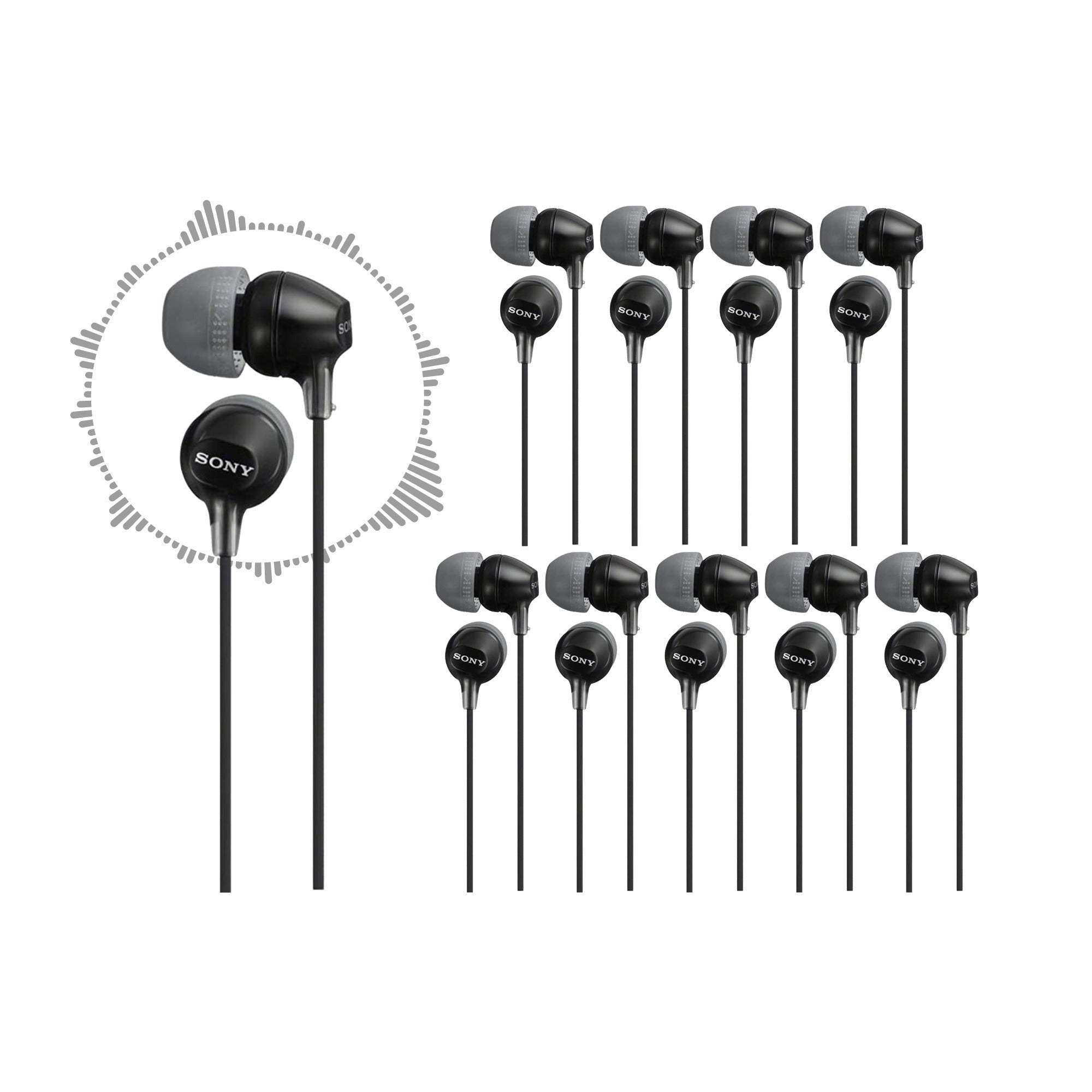 Sony MDR-EX15LP Fashion Color EX Series In-Ear Earbud Headphones (10-pack)