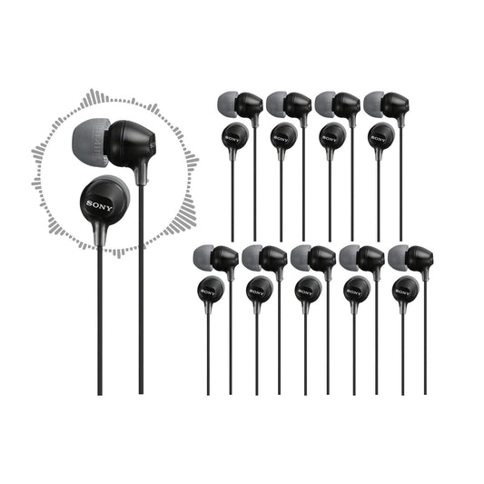Sony MDR-EX15LP Fashion Color EX Series In-Ear Earbud Headphones (10-pack)