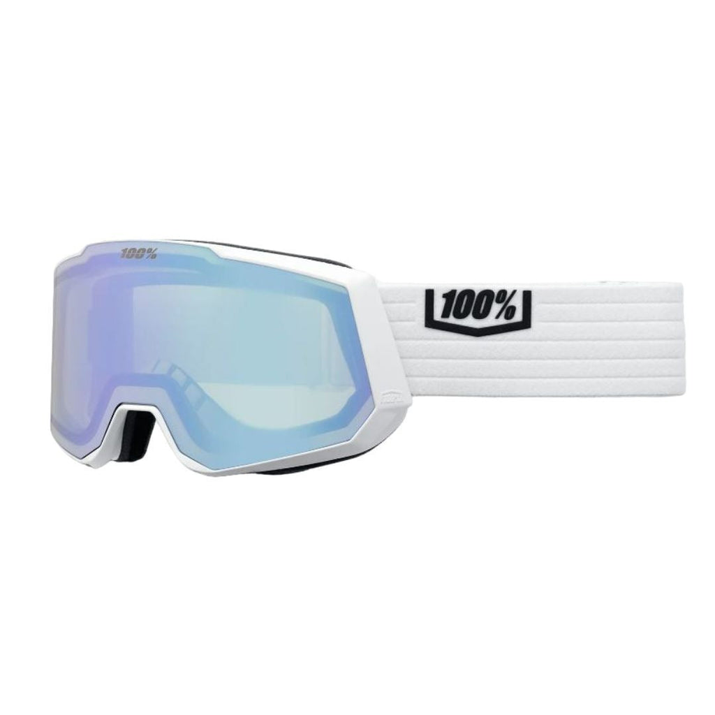 100 Percent Snowcraft XL White Snow Goggles (White, Silver Flash Mirror Lens)