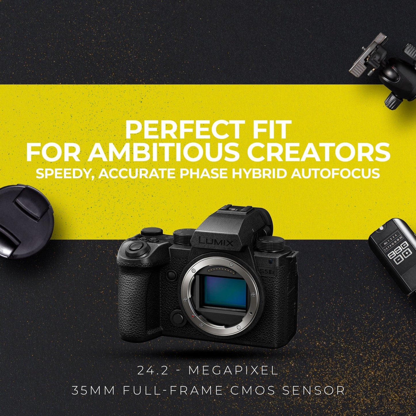 Panasonic Lumix S5 IIX 24.2MP Camera with 20-60mm, 50mm Lens and Lumix S Series 85mm Lens Bundle