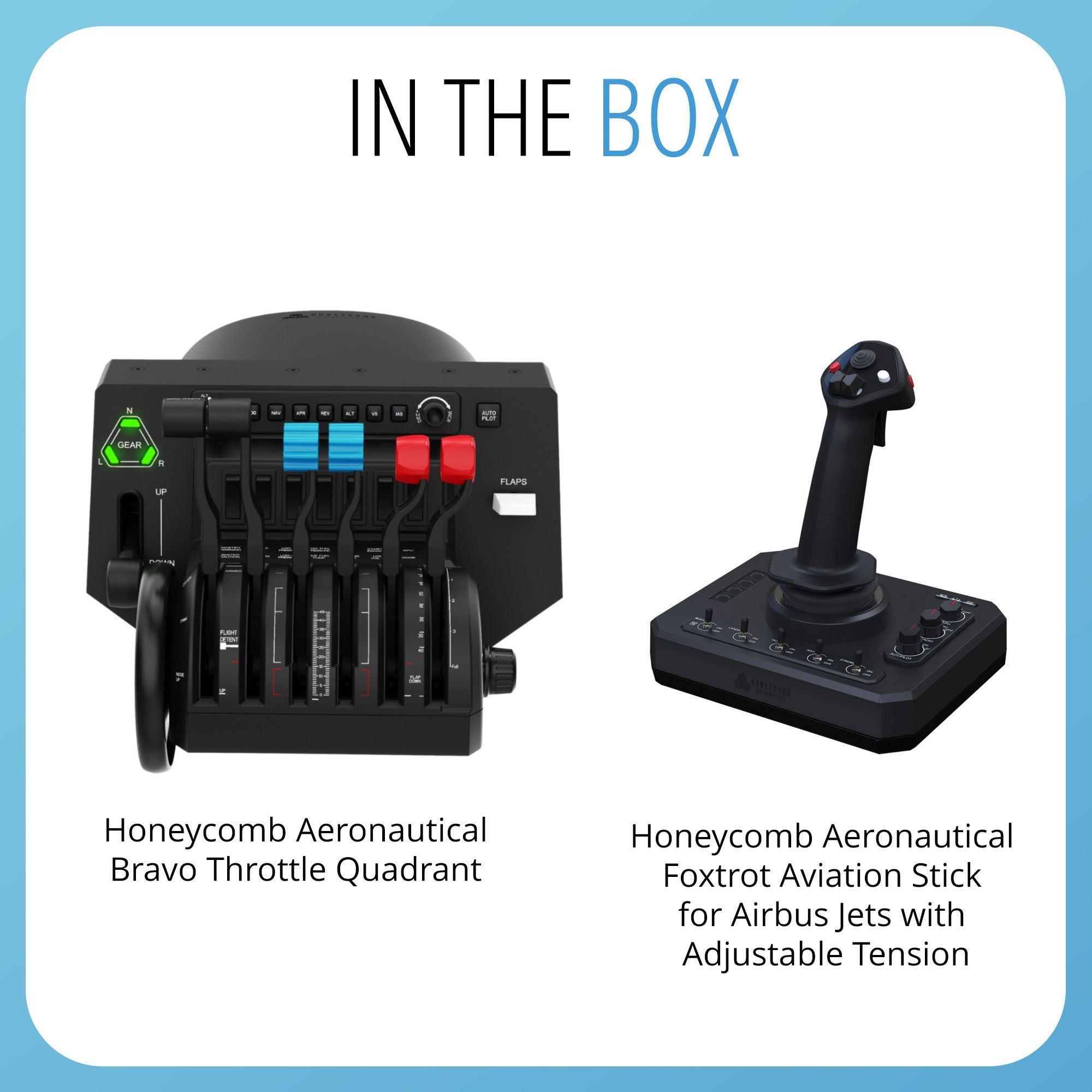 Honeycomb Aeronautical Bravo Throttle Quadrant Bundle with Aviation Stick