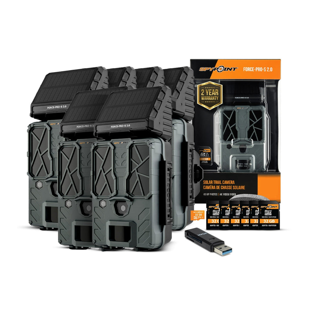 Spypoint FORCE-PRO-S 2.0 Trail Camera (6-Pack) with Accessories Bundle