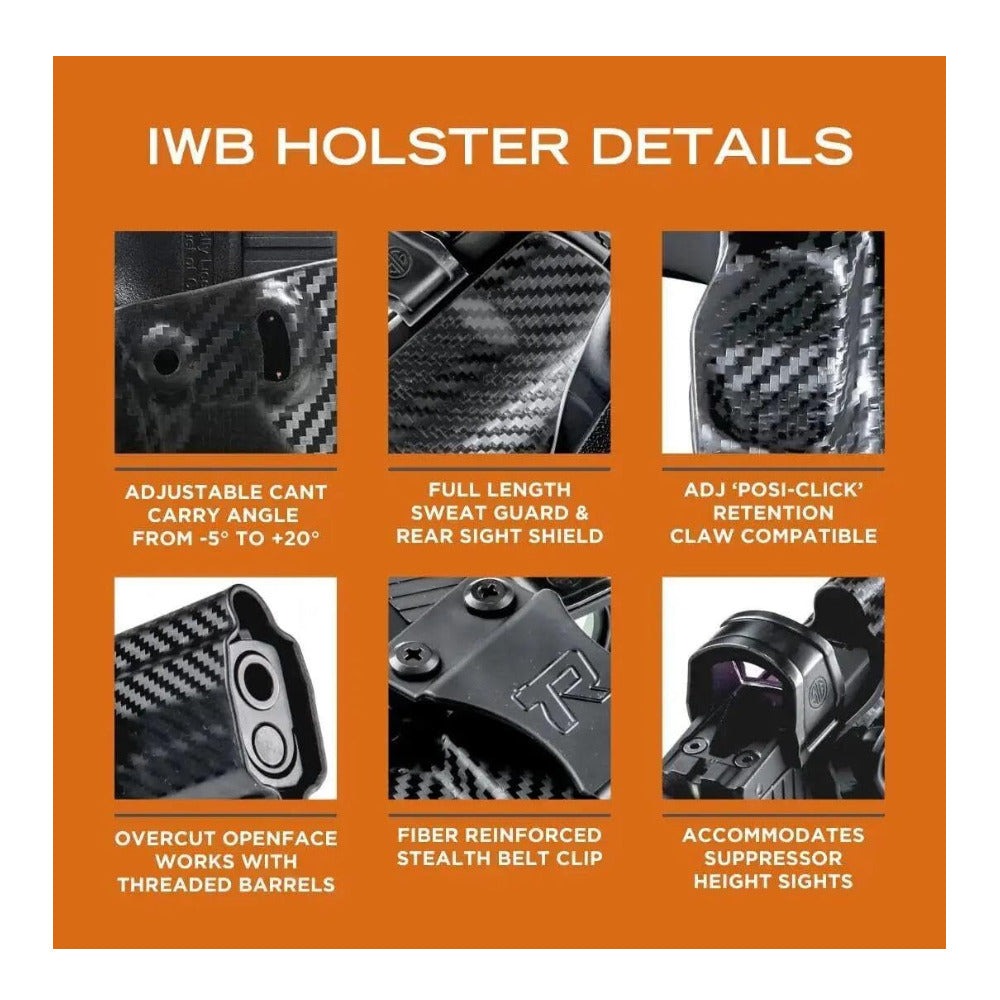 Rounded Holster Fits: Glock 19 19X 23 32 45 (G1-5) Holster Carbon Fiber