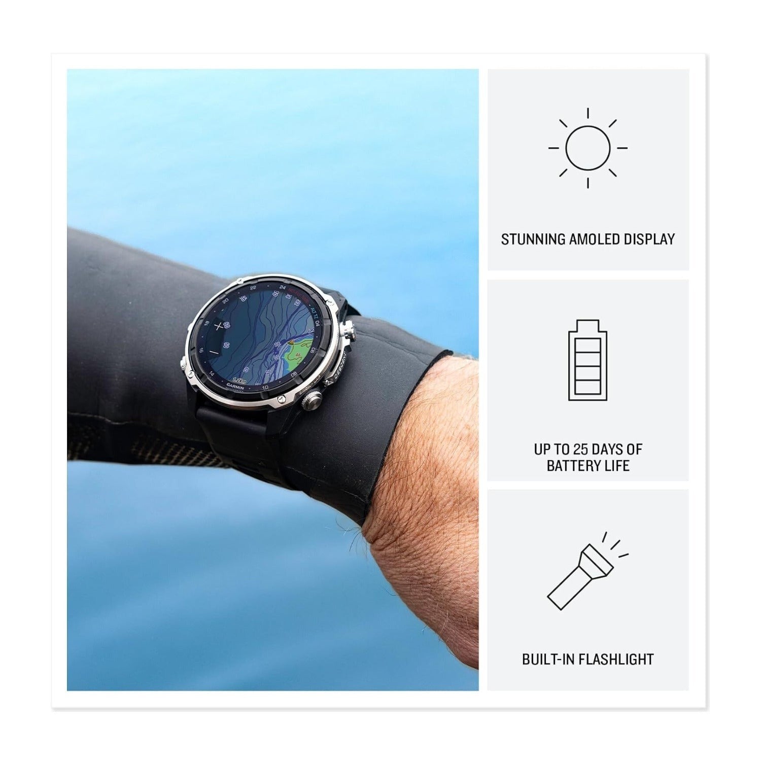 Garmin Descent Mk3i 51mm Smartwatch Dive Computer (Silver/Black PVD Titanium)