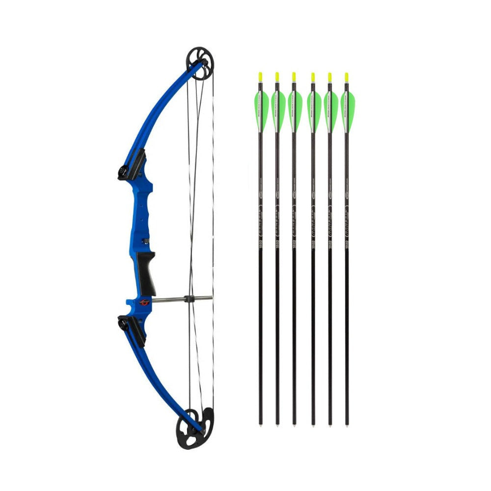 Genesis Archery Original Compound Bow (Left Hand, Blue) and Arrows