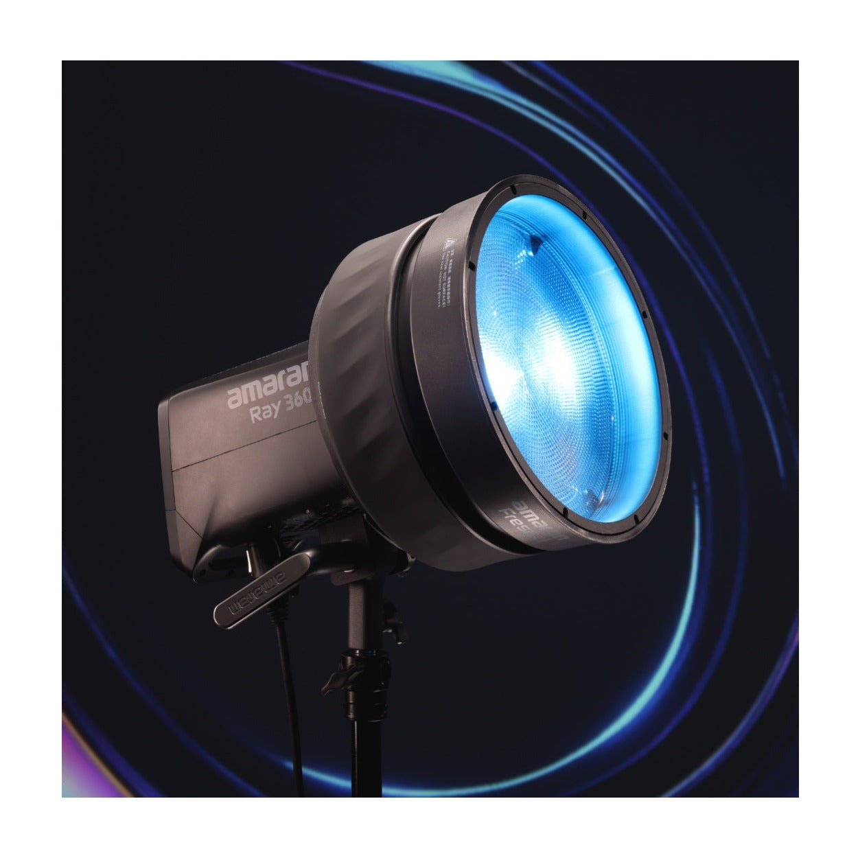 Amaran Ray 360c Full-Color COB Video Light (US) Bundle with Fresnel Light Modifier