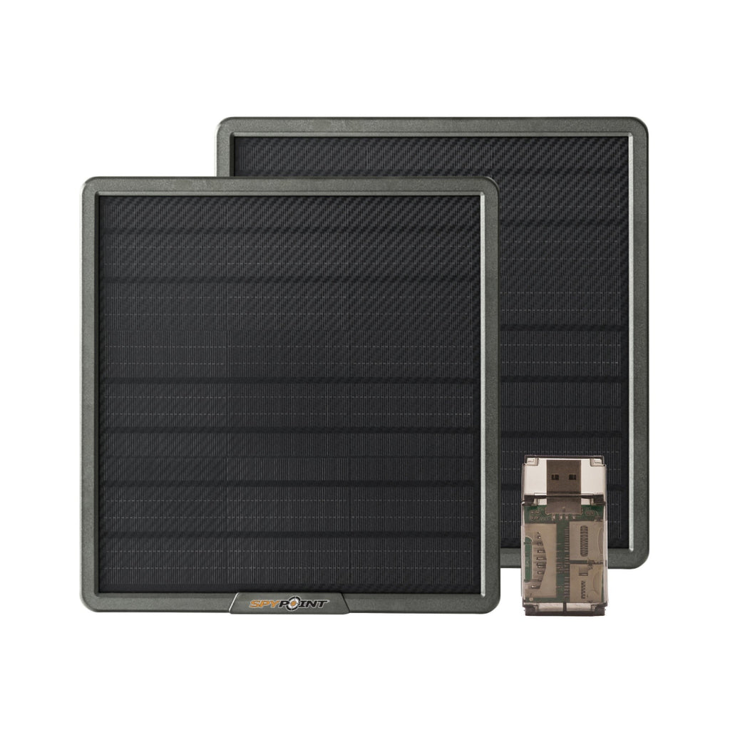 Spypoint SPLB-22 10-Watts Lithium Battery Solar Panel Bundle with High-Speed Card Reader (2-Pack)