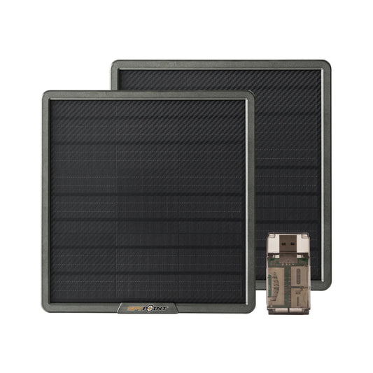 Spypoint SPLB-22 10-Watts Lithium Battery Solar Panel Bundle with High-Speed Card Reader (2-Pack)