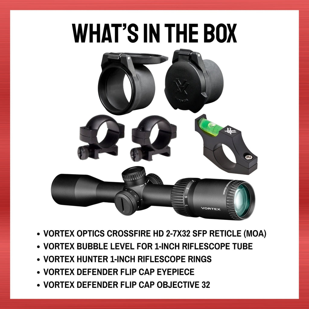Vortex Optics Crossfire HD 2-7x32 SFP Illuminated Dead-Hold 2A BDC MOA Bundle