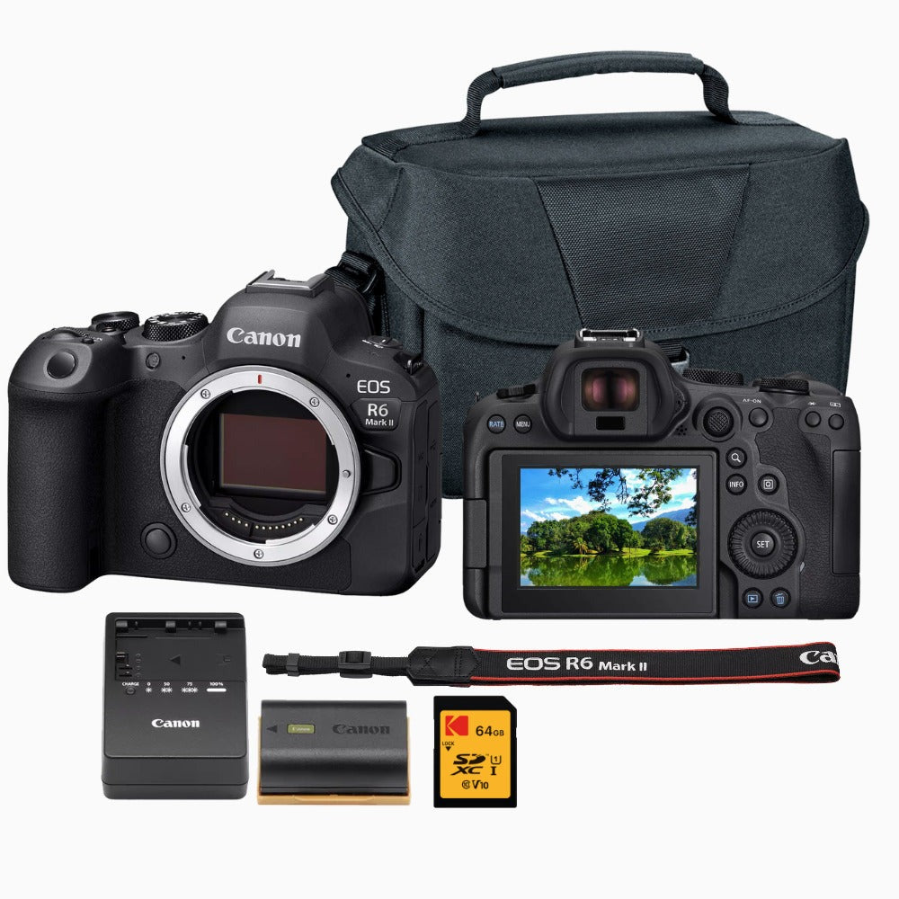Canon EOS R6 Mark II Mirrorless Camera with Cropping Guide Firmware Bundle