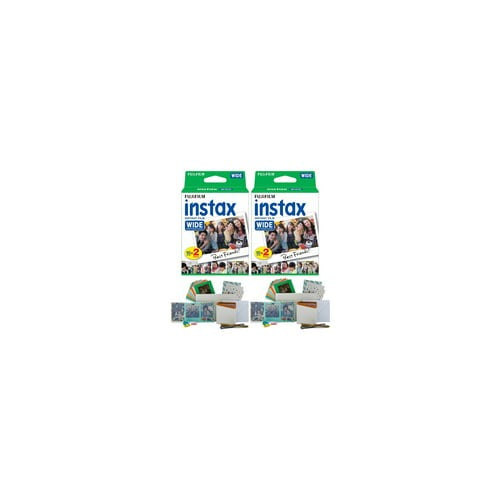 Fujifilm instax Wide Instant Film Twin Pack (40 Exposures) Bundle with PhotoBox and Acrylic Frames