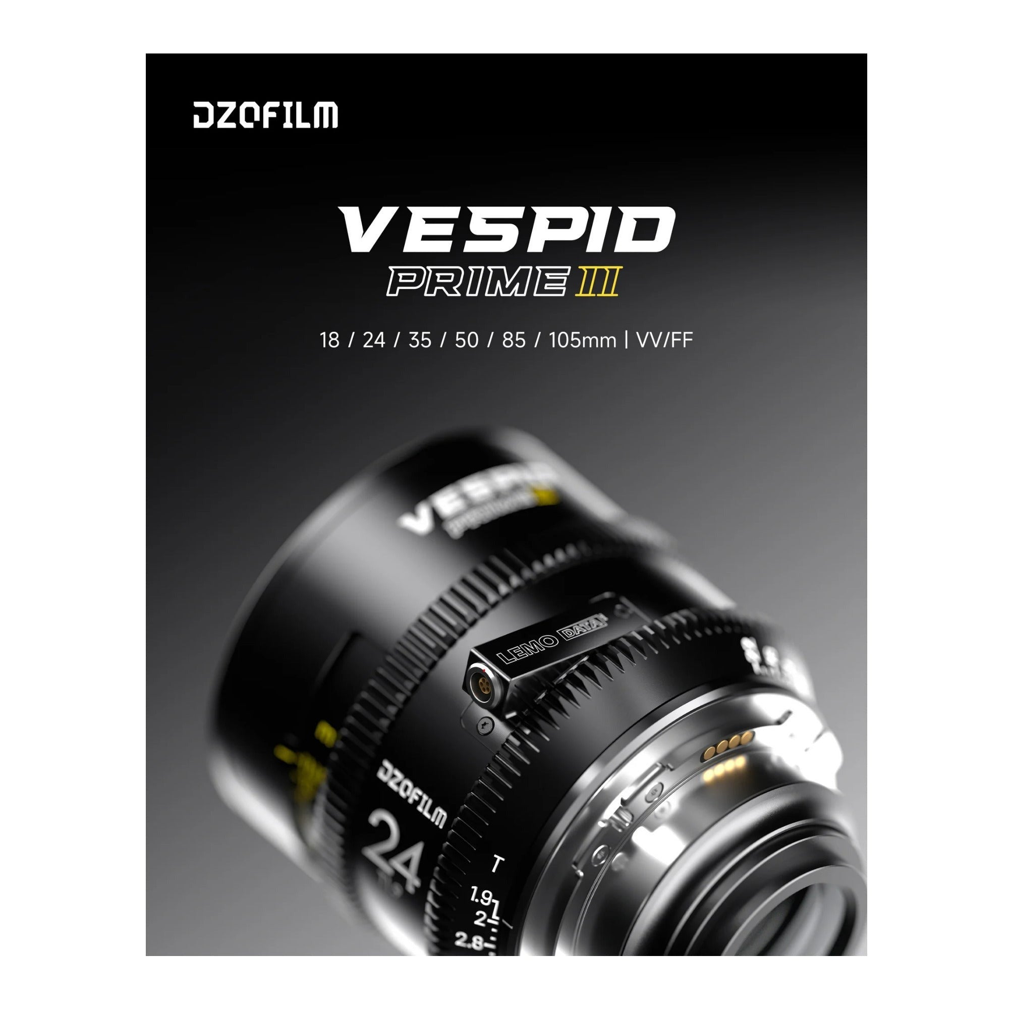DZOFILM Vespid Prime2 T1.9 PL Cine Lens Set with Hard Case (6 Lenses, Black)