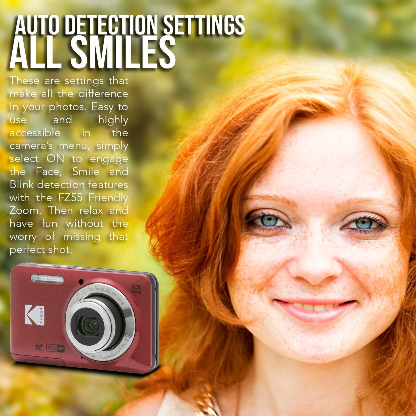 Kodak PIXPRO Friendly Zoom FZ55 Digital Camera (Red) Bundle