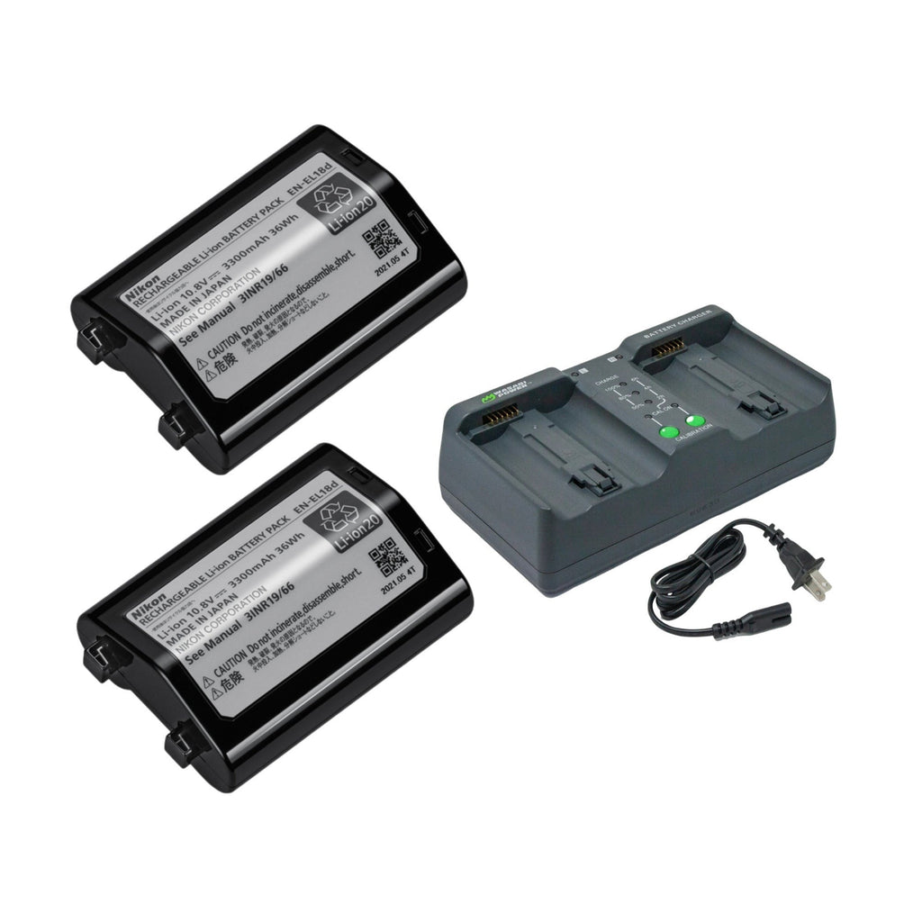 Nikon EN-EL18d Rechargeable Lithium-Ion Battery (2-Pack) with Charger Bundle