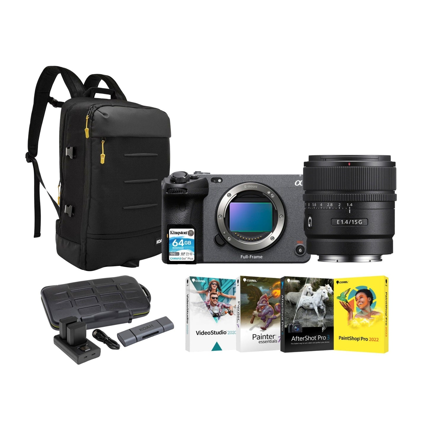 Sony FX30 Mirrorless Camera with E 15mm f/1.4 G Lens Bundle and Accessories