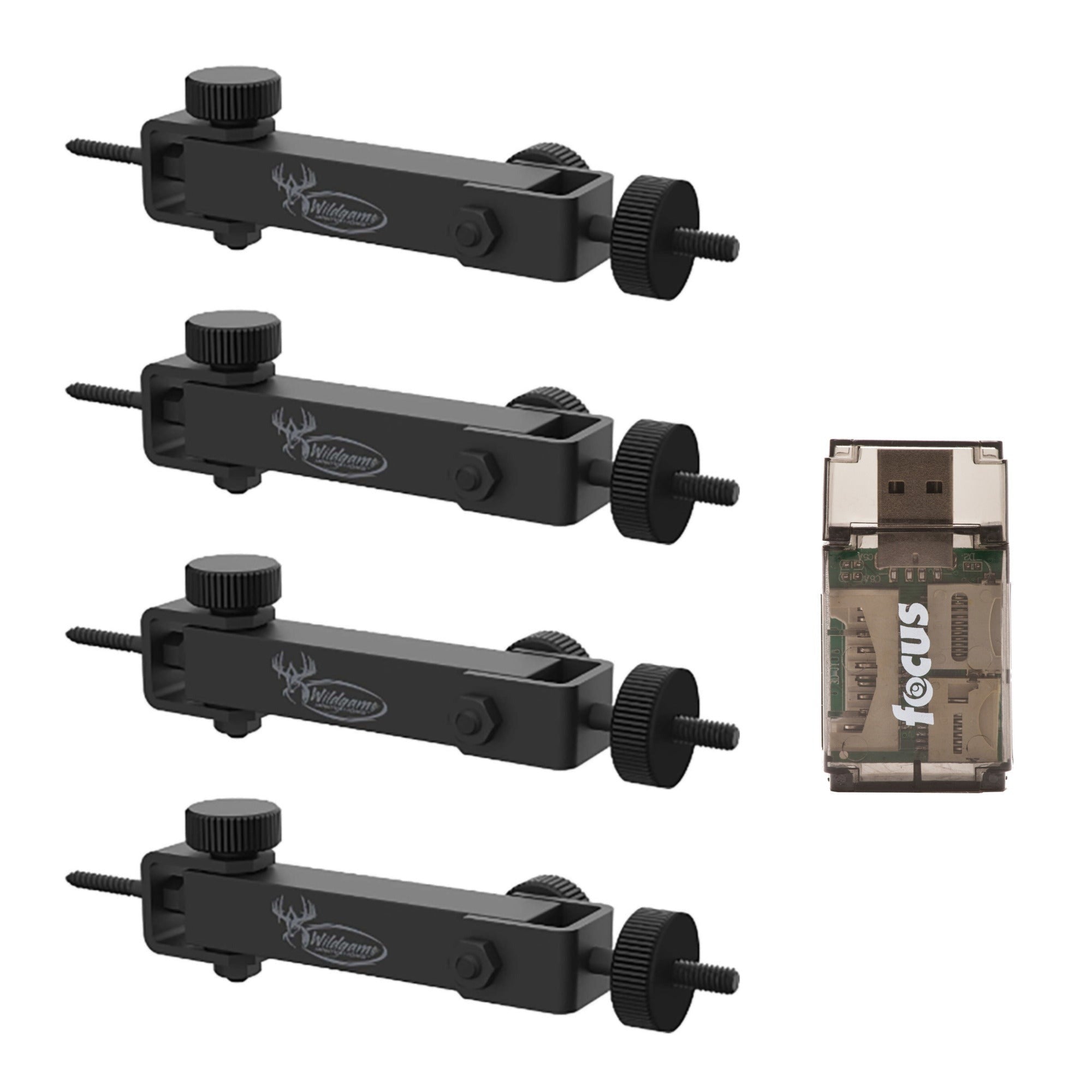 Wildgame Innovations Eco Mount (4-Pack) Bundle with Card Reader (5 Items)