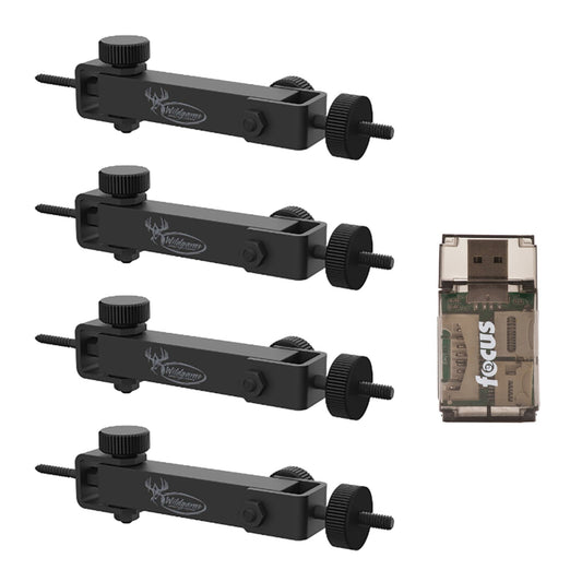 Wildgame Innovations Eco Mount (4-Pack) Bundle with Card Reader (5 Items)