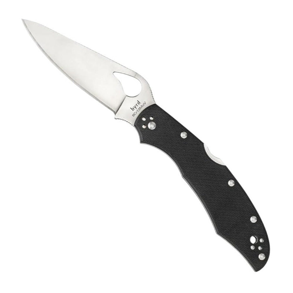 Spyderco Byrd Cara Cara 2 Black Folding Knife with 8Cr13MoV PlainEdge Blade