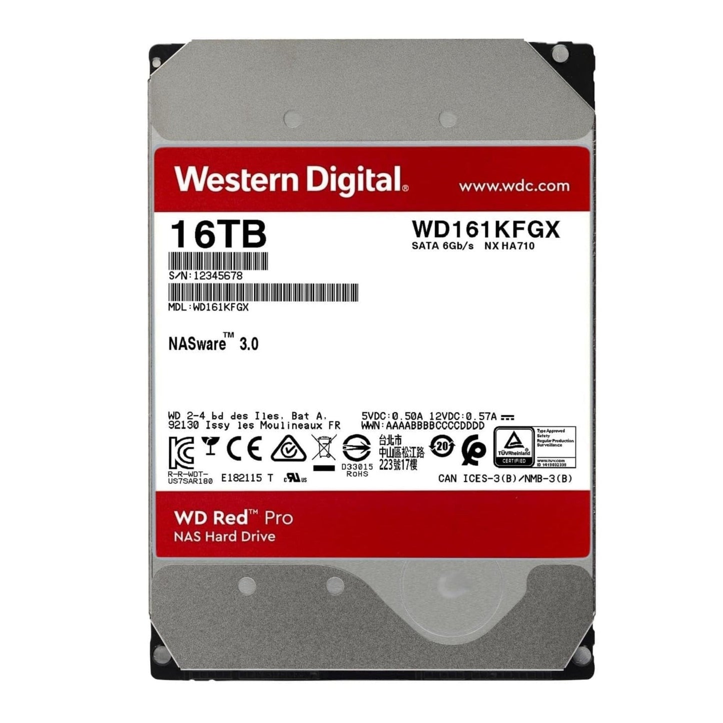 Western Digital 16TB WD Red Pro NAS Internal Hard Drive - 7200 RPM, SATA 6Gb/s