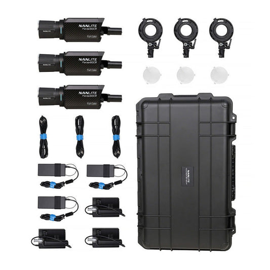 Nanlite Forza 60CR RGBLAC LED Spotlight with CRMX (3-Light Kit)