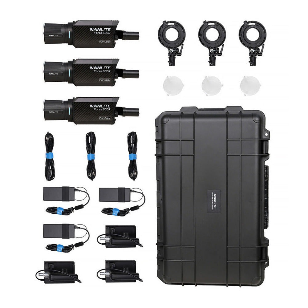 Nanlite Forza 60CR RGBLAC LED Spotlight with CRMX (3-Light Kit)