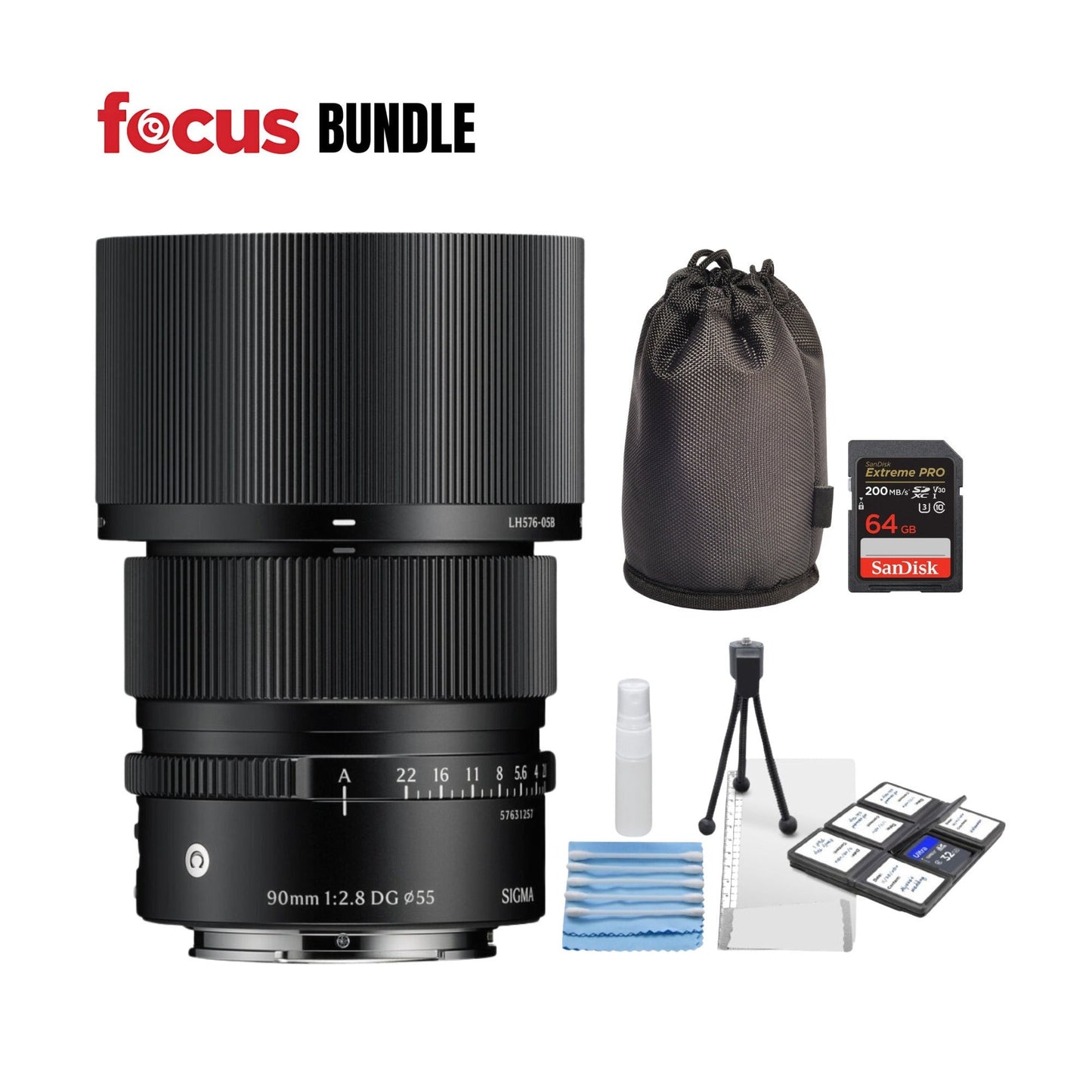 Sigma 90mm F2.8 DG Black Contemporary Lens for Sony E Mount and Accessories