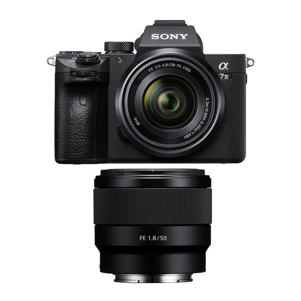 Sony a7 III Full Frame Mirrorless Camera with 28-70mm and FE 50mm f/1.8 Lens Kit