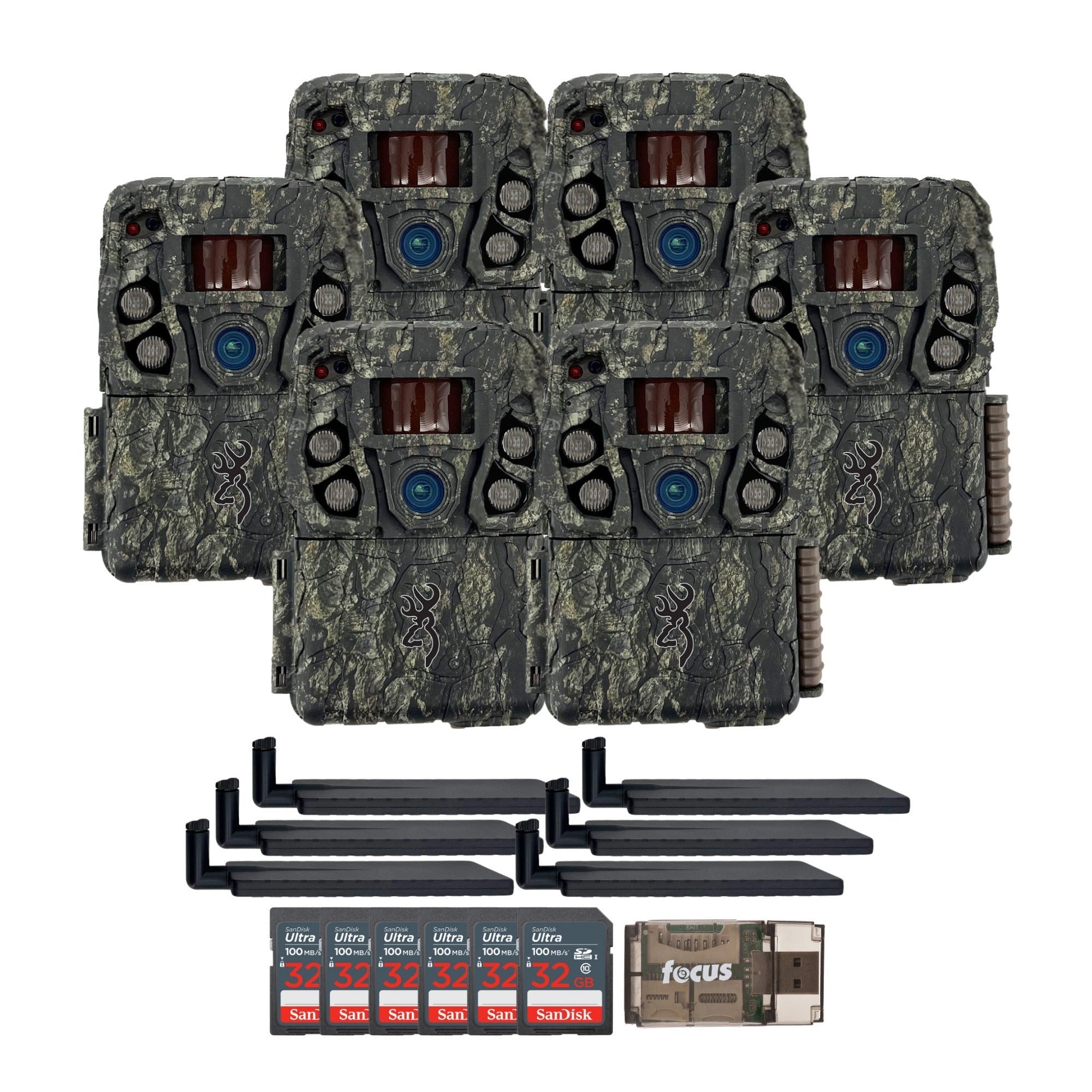Browning Trail Cameras - Defender Wireless Vision Pro HD AI 46MP (6-Pack) Bundle