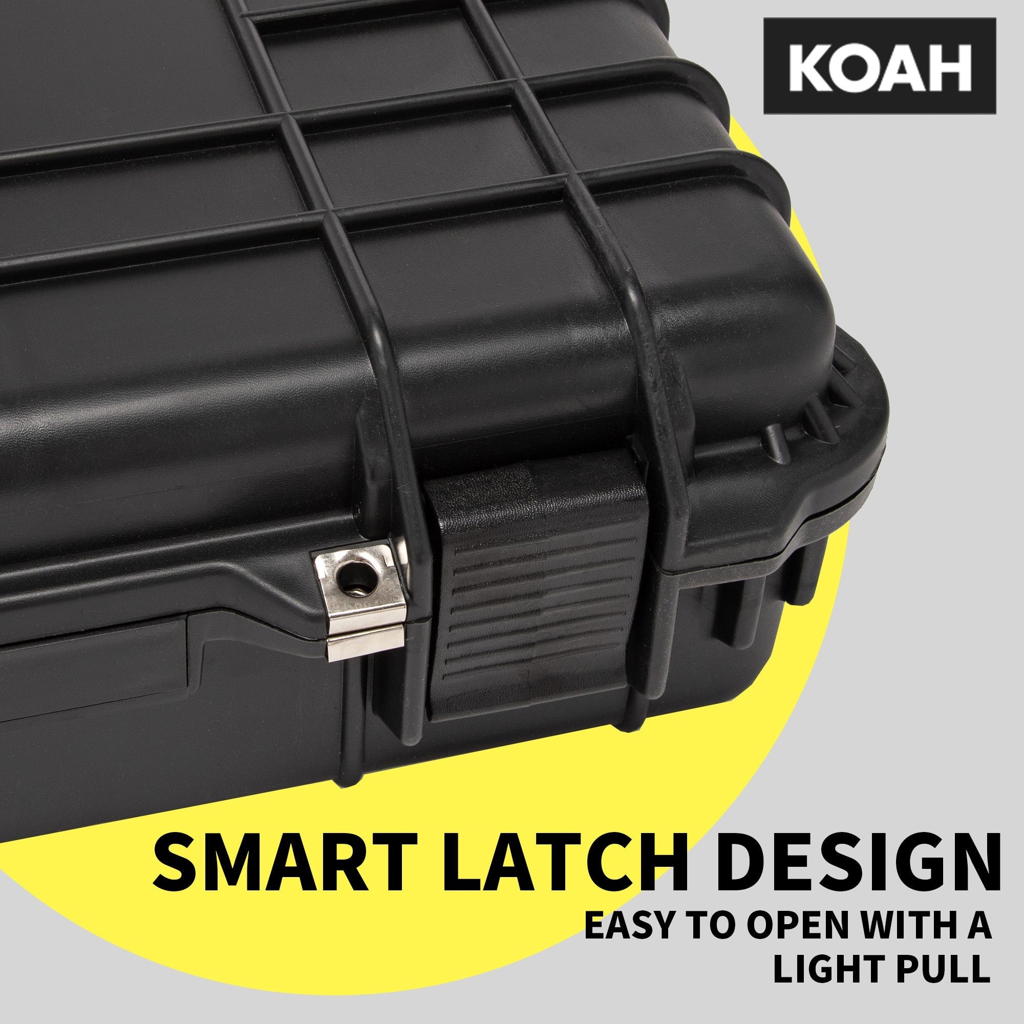 Koah 53-Inch Weatherproof Protective Roller Rifle Hard Case (Black)