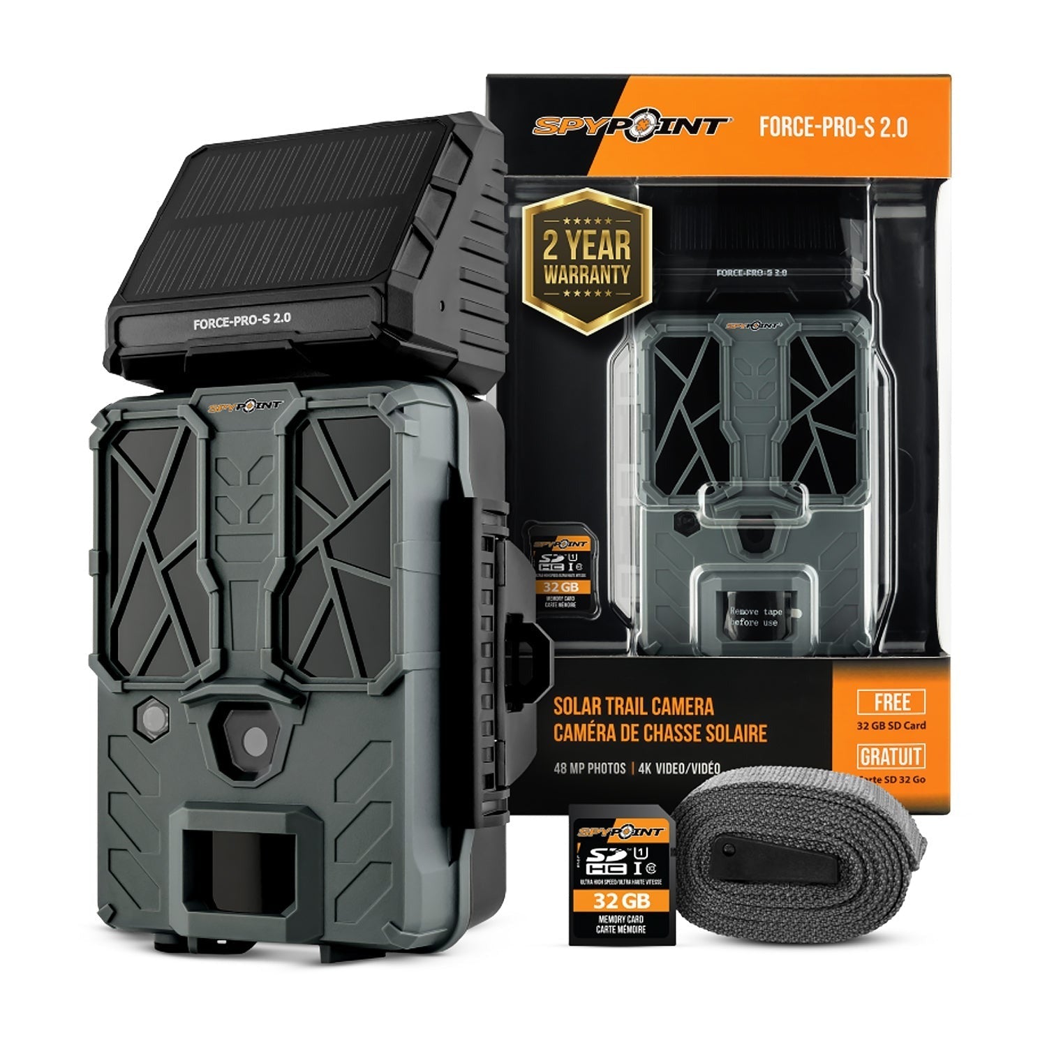 Spypoint FORCE-PRO-S 2.0 Trail Camera (2-Pack) Bundle with Accessories