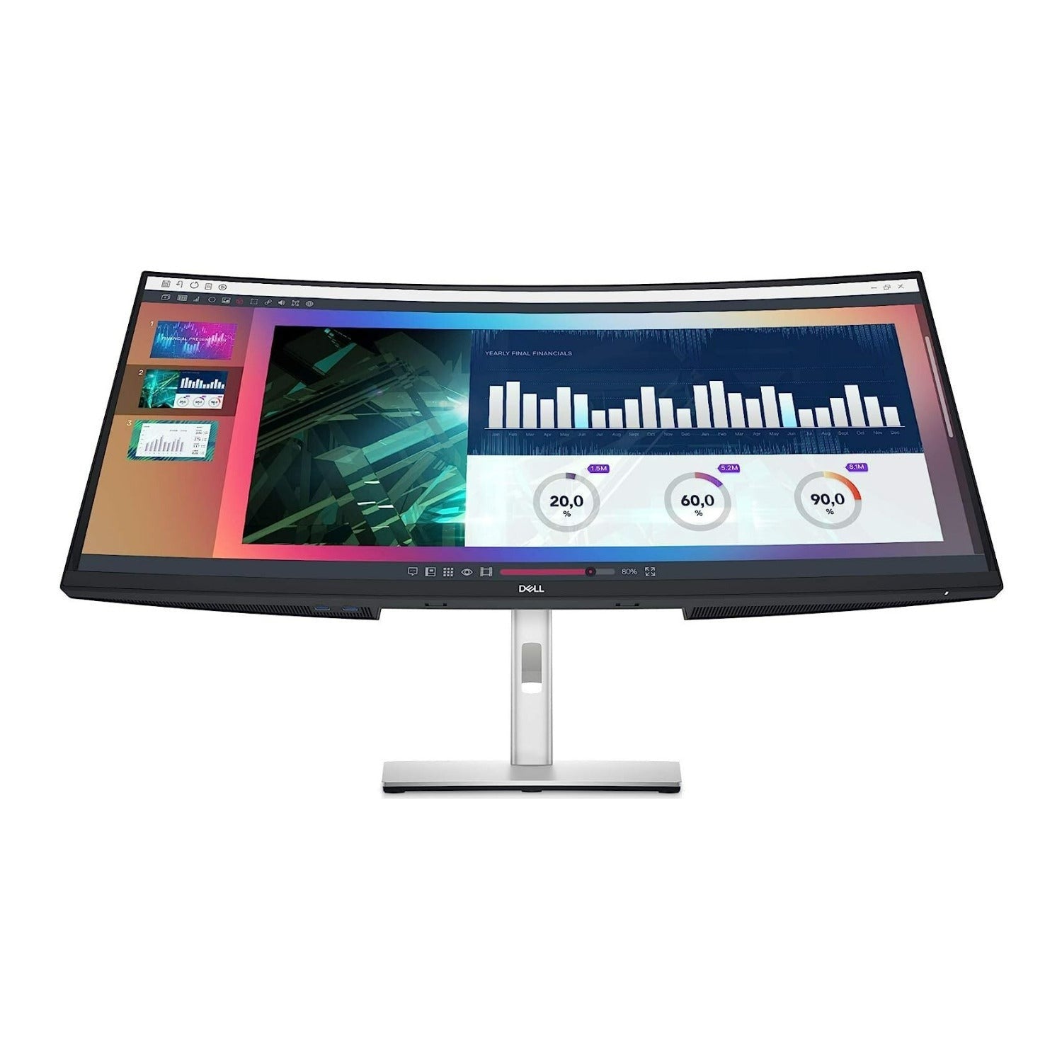 Dell P3421W Monitor, 34" Curved Ultrawide WQHD, USB-C (Certified Refurbished)
