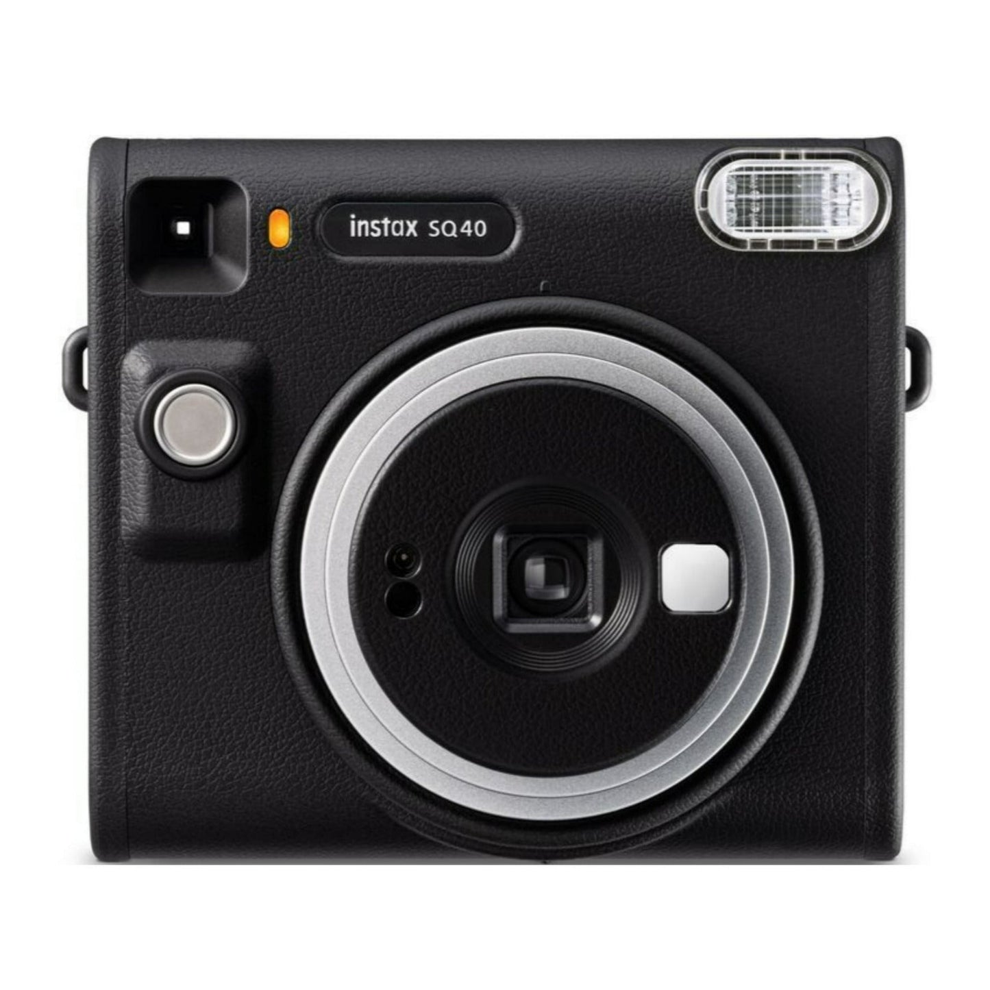 Fujifilm instax SQUARE SQ40 Selfie Mode Easy-To-Operate Camera with Leather Case with Logo (Black)