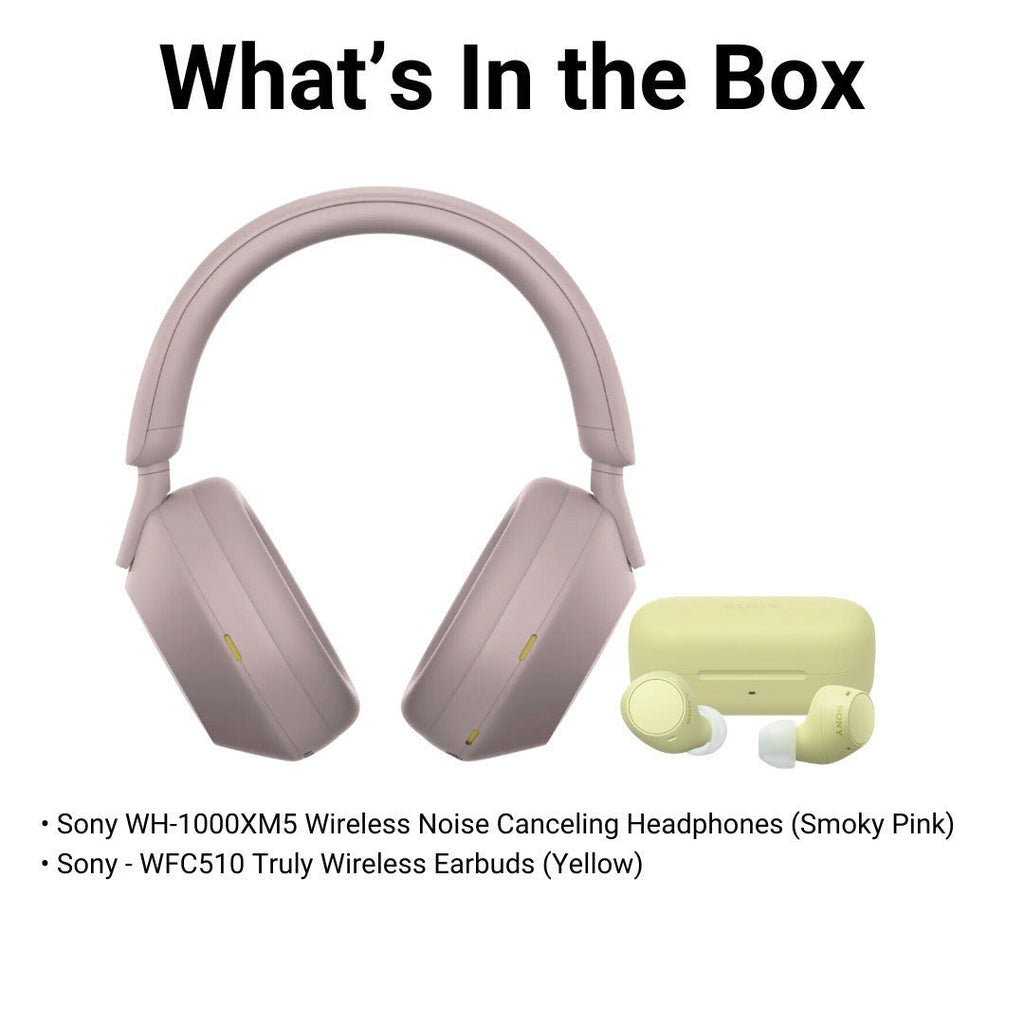Sony WH-1000XM5 Wireless Noise Canceling Over-Ear Headphones with Sony Earbuds