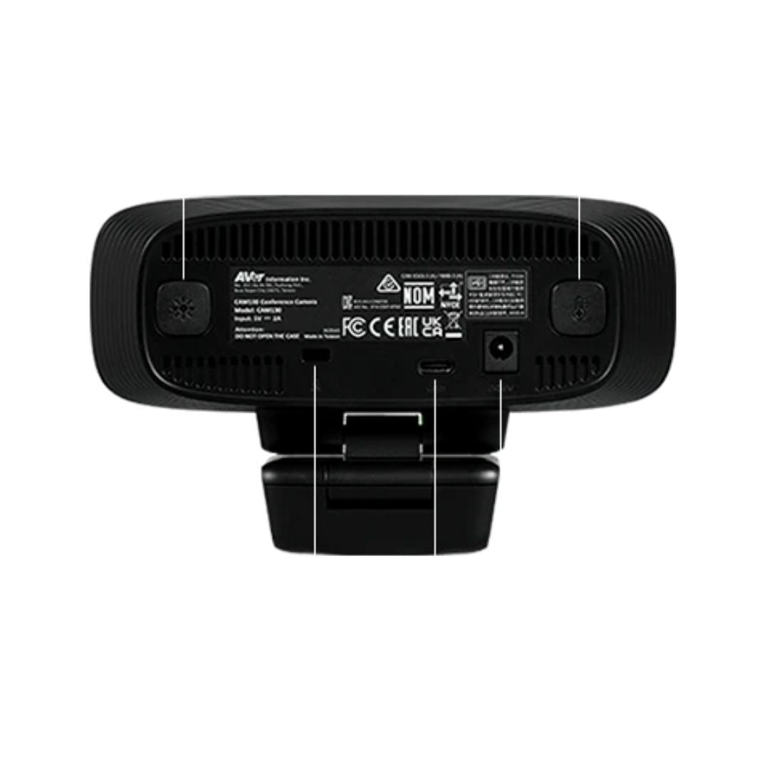 AVer CAM130 Compact 4K Video Conferencing Camera with Intelligent Fill Lighting (Black and White)