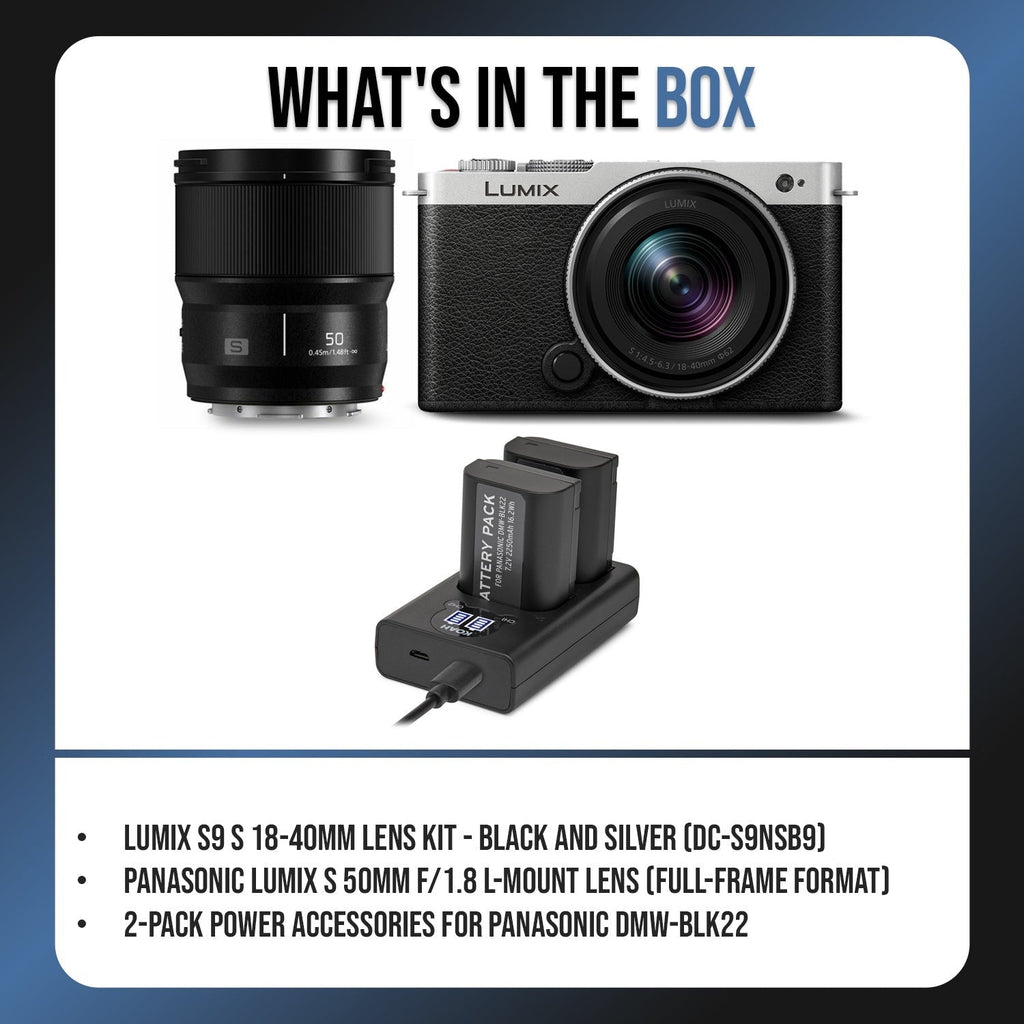 LUMIX S9 S Mirrorless Camera with 18-40mm Lens (Black) Bundle