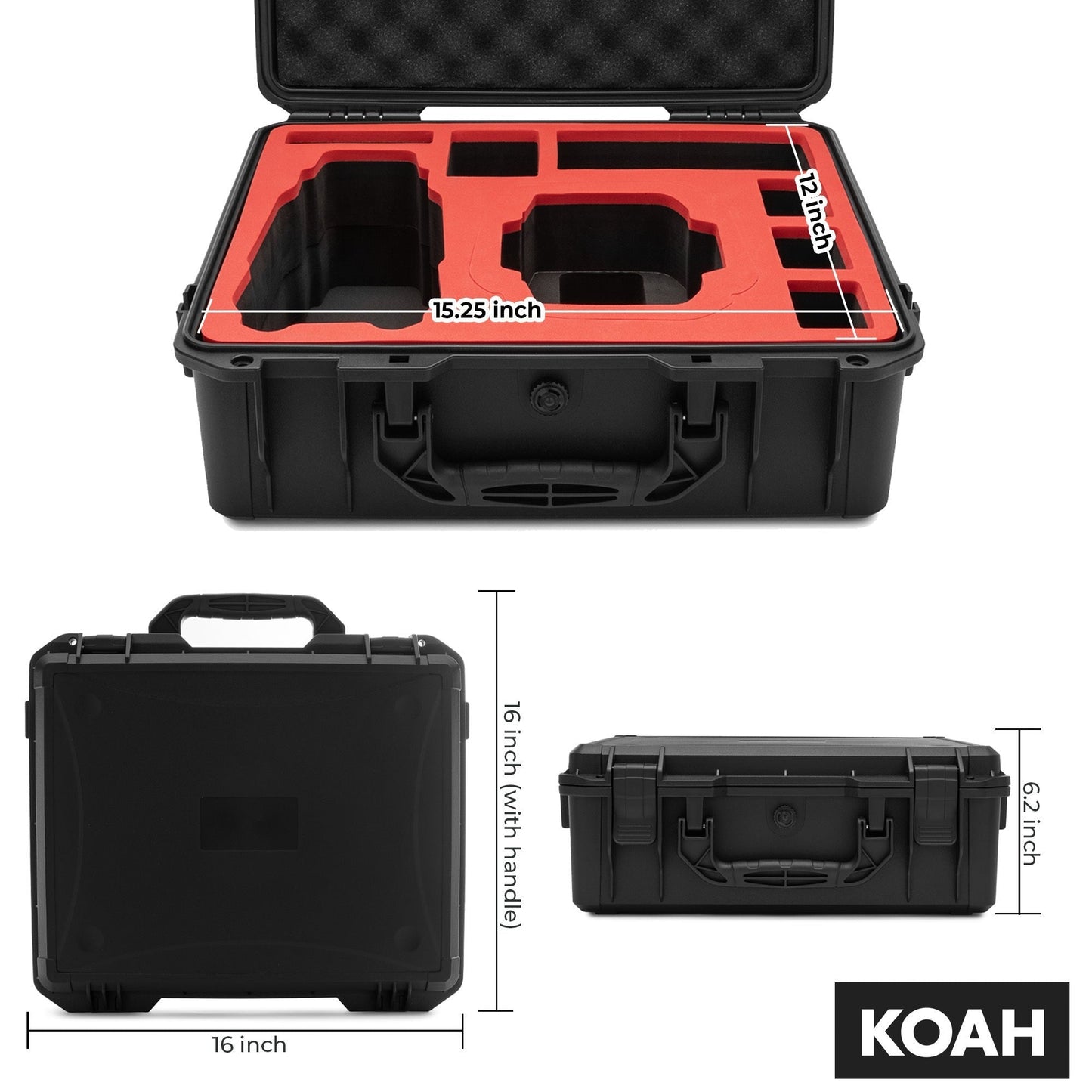 Koah Pro Waterproof Hard Carrying Case with Custom Insert for DJI Mavic 3/3 Pro/3 Classic