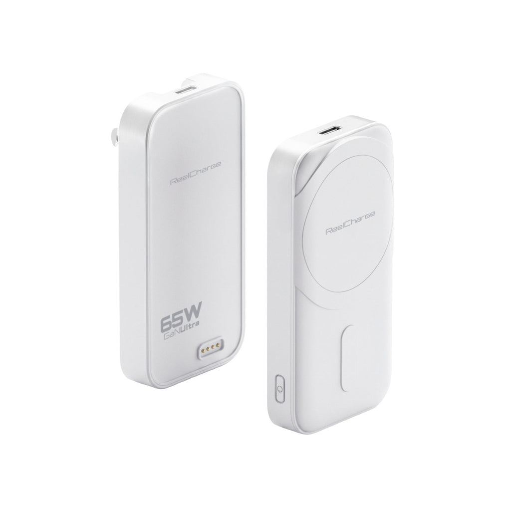 ReelCharge 5,000 mAh 65W Power Bank Fusion 5K (White)