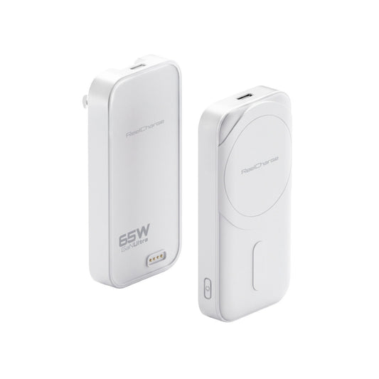 ReelCharge 5,000 mAh 65W Power Bank Fusion 5K (White)