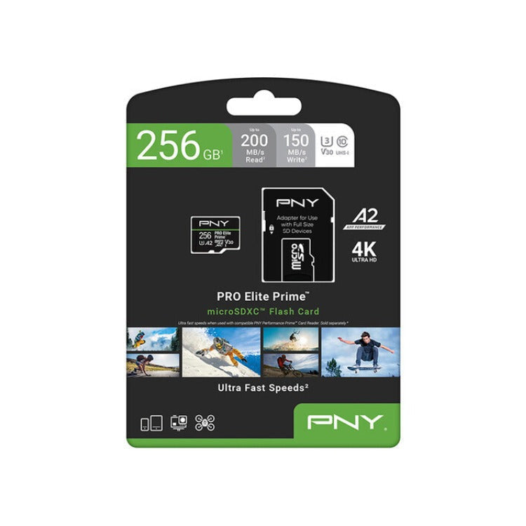 PNY 256GB PRO Elite Prime microSDXC Memory Card with SD Adapter